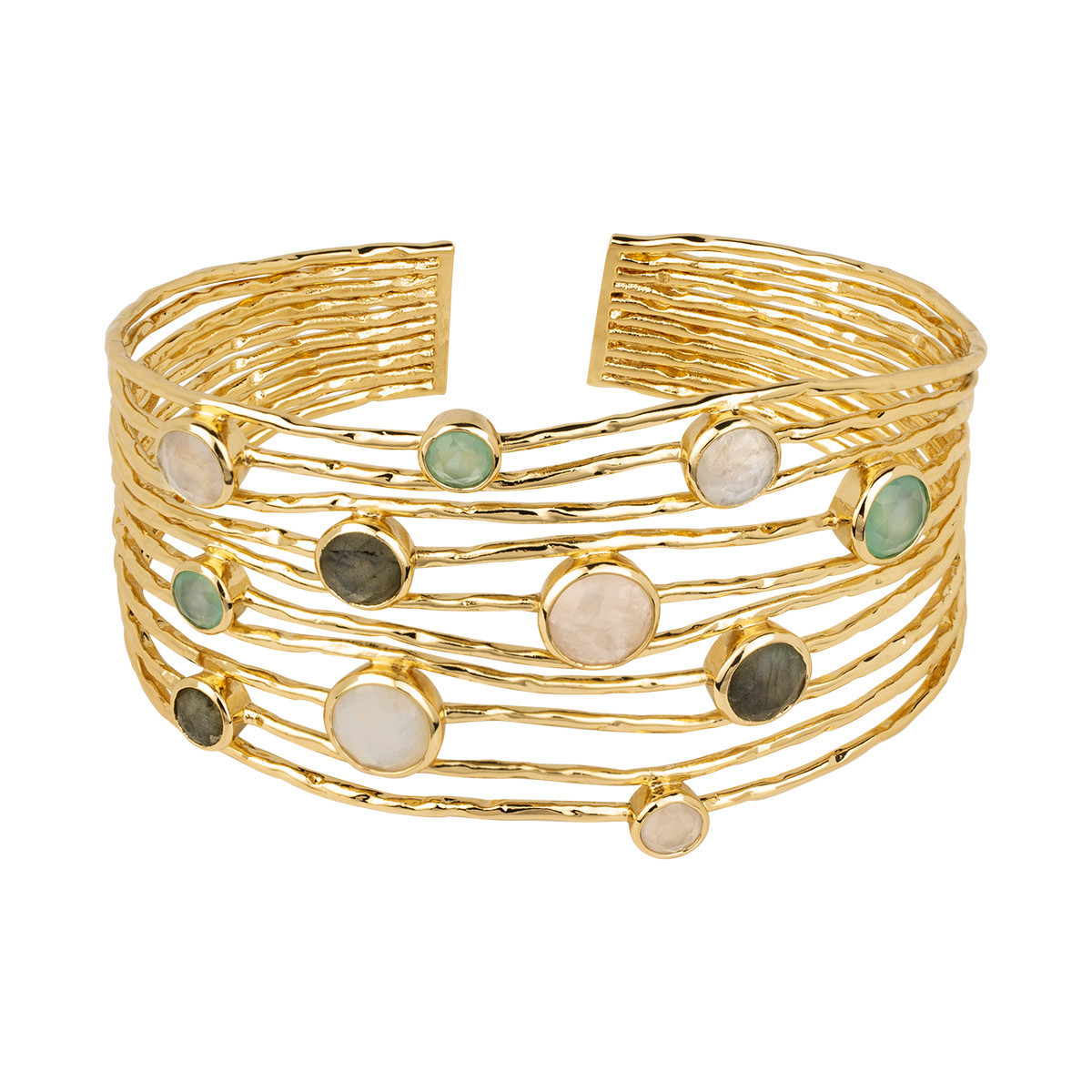 Pulsera rígida tiras Cristal